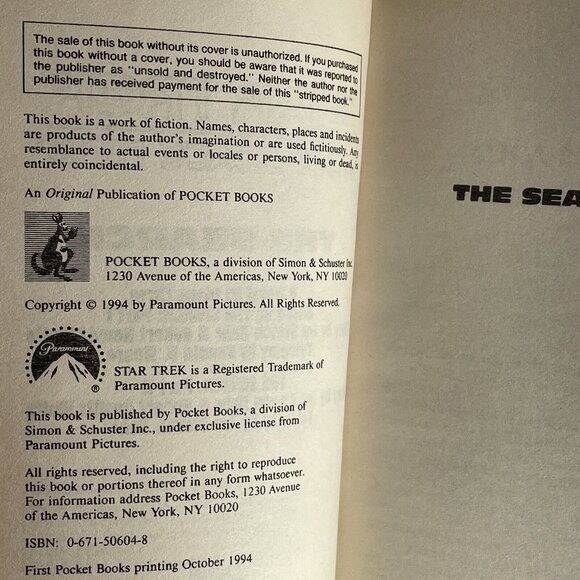 The Search Star Trek Deep Space Nine Mass Market Vintage Paperback Book 1st Pock - Picture 5 of 7